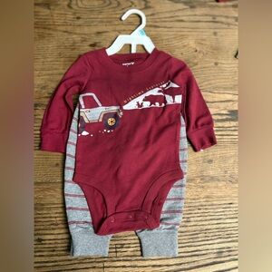 Carter's Burgundy and Gray Kids Bodysuit